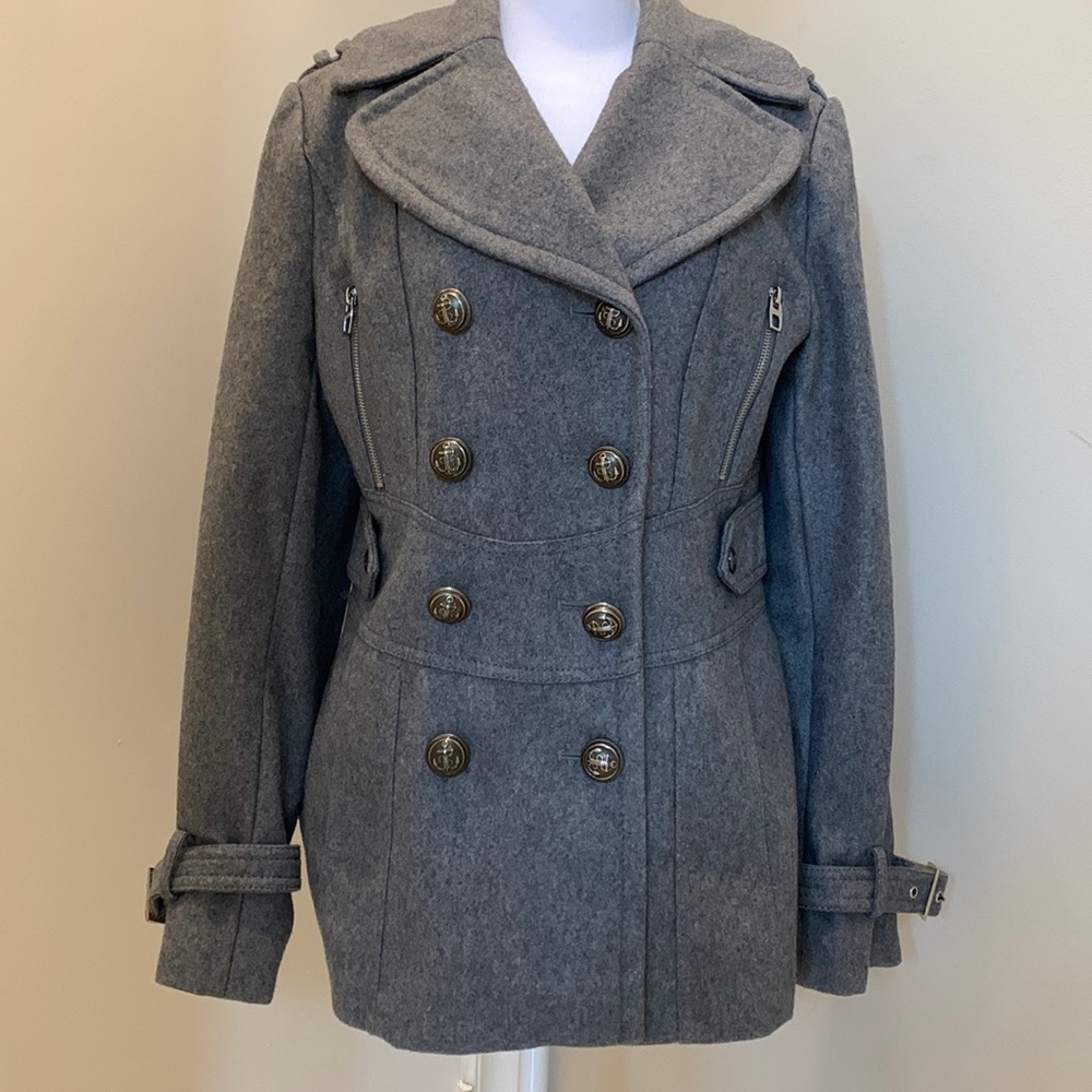 Miss Sixty Gray Pea Coat Medium